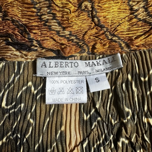 Alberto Makali Small Crepe Animal Print Sequins Blouse - Picture 3 of 4